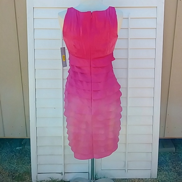 LONDON TIMES Hot Pink Party Dress. NWT Size 6 - Picture 3 of 6